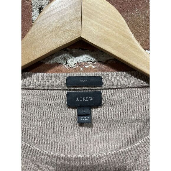 J. Crew Cotton With Cashmere Beige Slim Small Sweater Pullover Mens Work Preppy - Picture 2 of 4